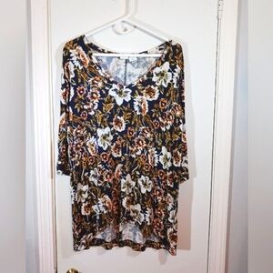 The Prairie Long Tunic Top With Scoop V Neckline Plus Size 1X